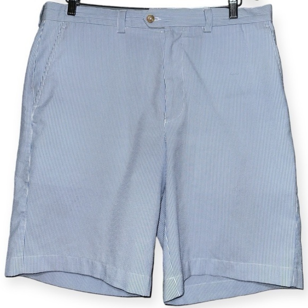 Eritage by Steve Pena Men’s Size 36 Blue White Striped Seersucker Shorts